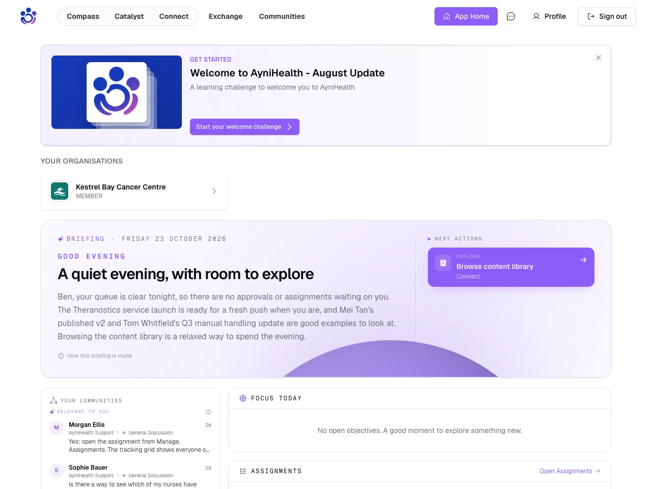 Your organisation on the home page, with its logo