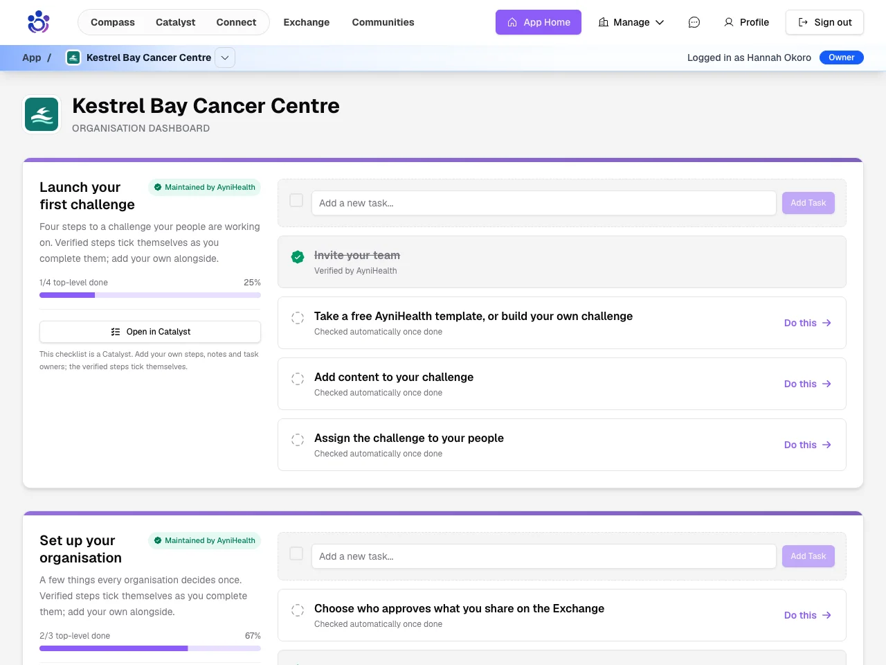 Launch your first challenge on the admin dashboard