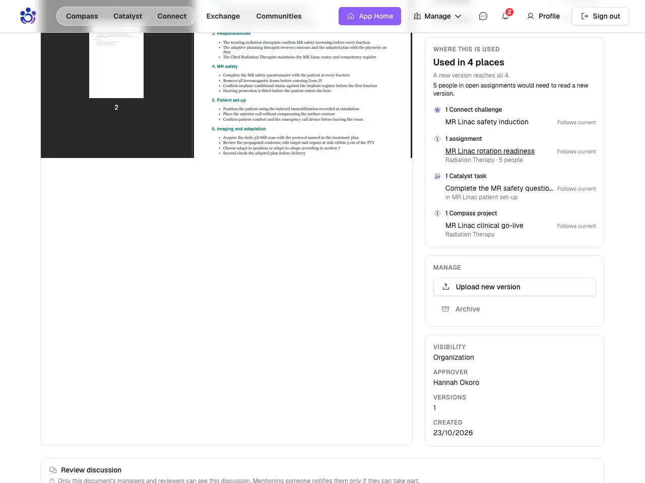 Where this is used, on the document page