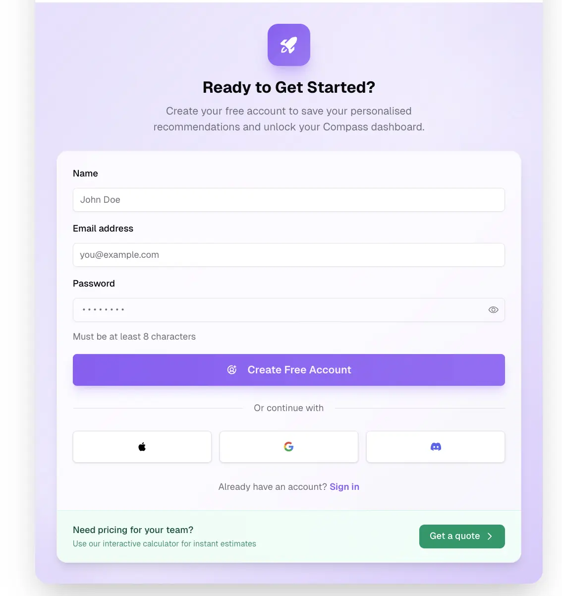 Personalised survey results